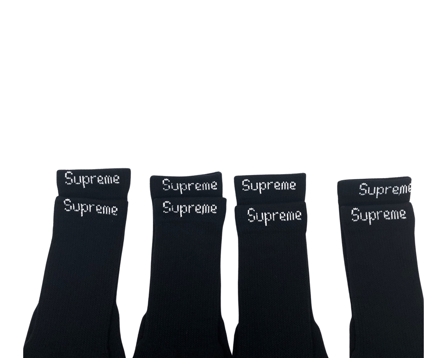 Supreme Hanes Crew Socks (4 Pack) Black