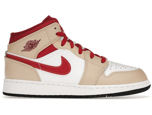 Jordan 1 Mid Light Curry Cardinal (GS)