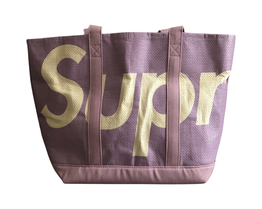 Supreme Raffia Tote Purple