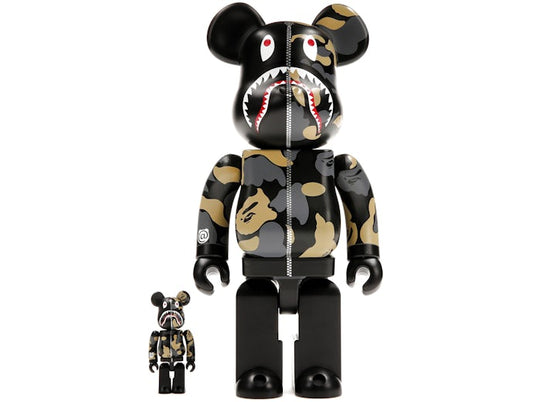 Bearbrick x BAPE Madison Avenue Exclusive Shark Camo 100% & 400% Set