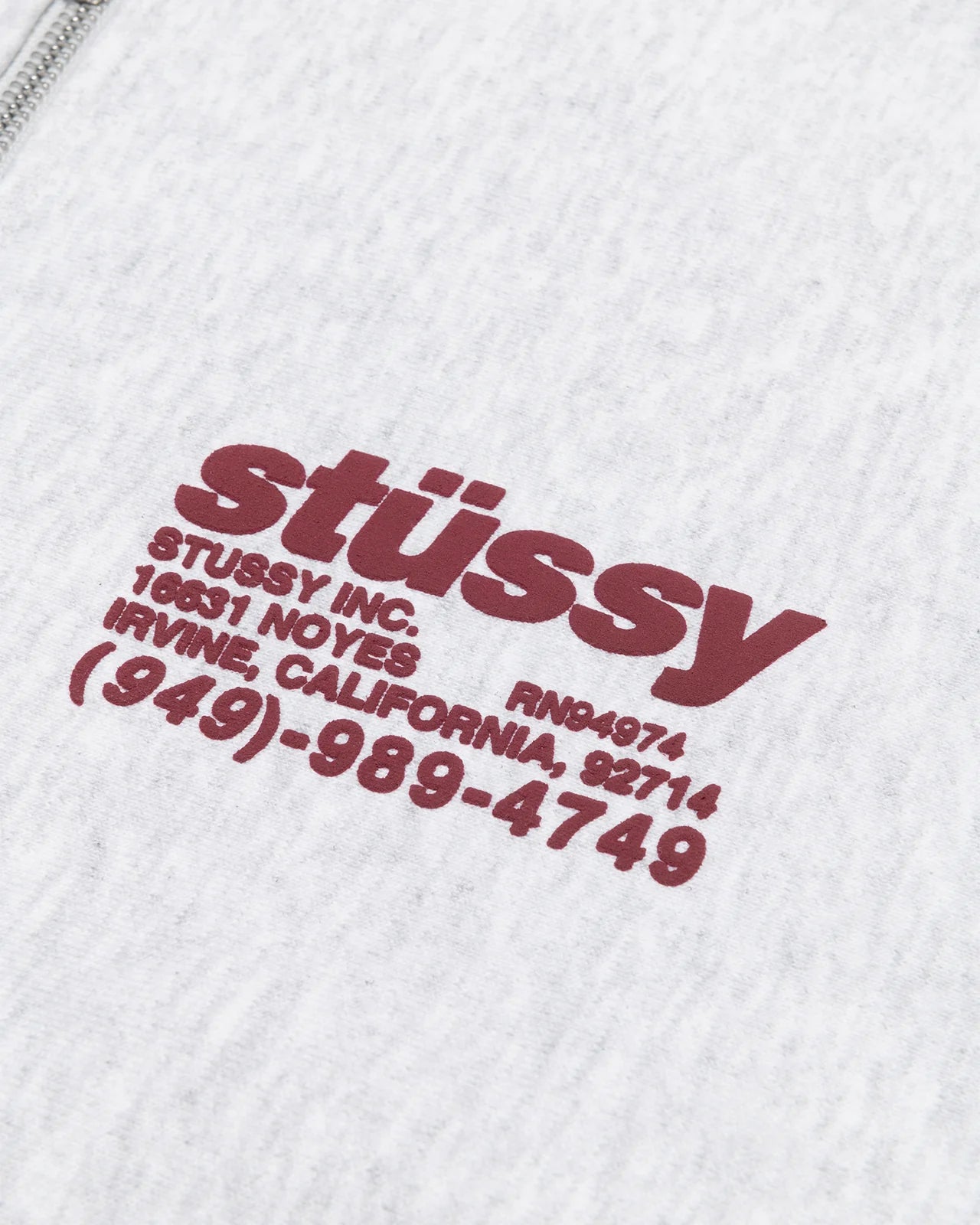 Stüssy DNA Zip Hoodie Grey