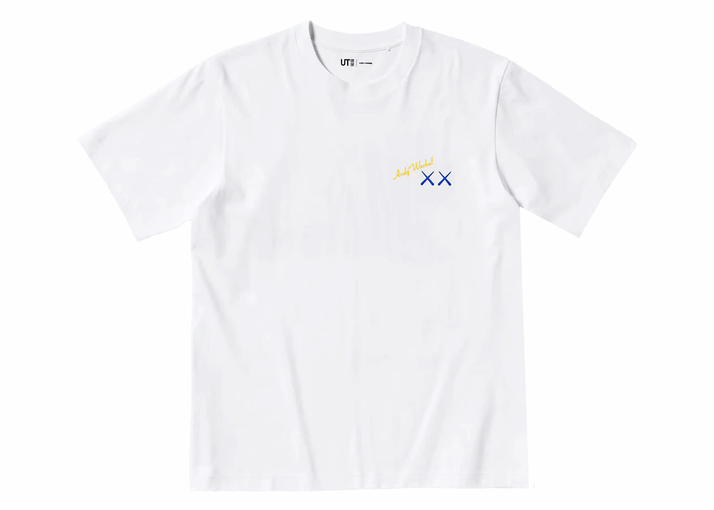 Kaws x Uniqlo x Andy Warhol Front Small XX Back Blue BFF Banana Tee White