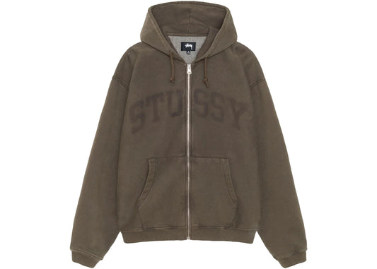 Stüssy Faded Graphic Zip Hoodie Olive