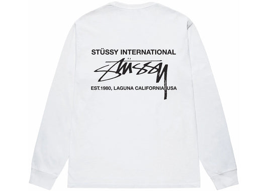 Stüssy Smooth International L/S Tee White