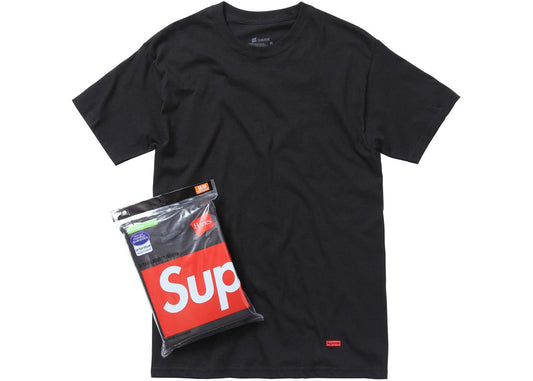 Supreme Hanes Tagless Tees (3 Pack) Black