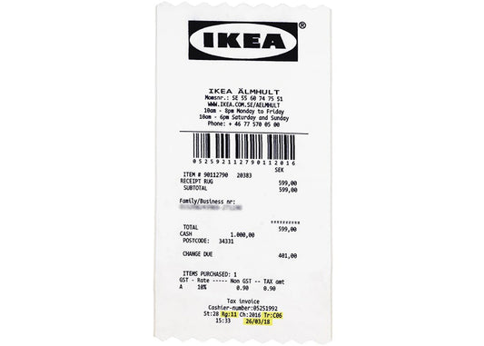 Virgil Abloh x IKEA MARKERAD "RECEIPT" Rug