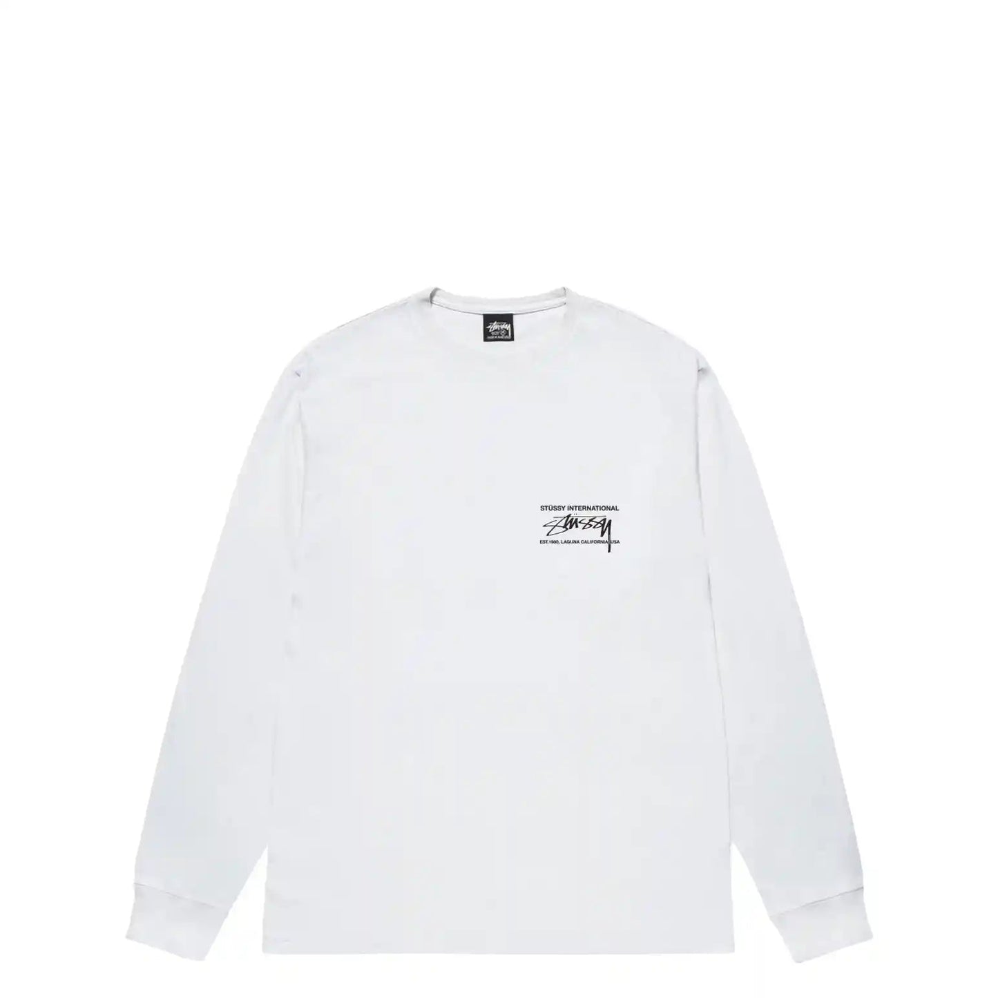 Stüssy Smooth International L/S Tee White